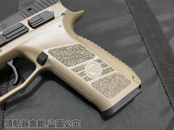 【領航員會館】KJ CZ75 P09瓦斯槍 金屬滑套仿真槍刻字！滑套可動無彈後定有後座力DUTY沙色手槍玩具槍 生存遊戲