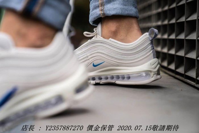 Nike Air Max 97 歐美限定 CT2205-001 象牙白 藍色 層次 男潮流鞋 白色 淺灰白