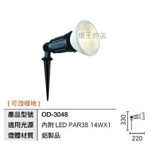 燈飾燈具【燈王的店】舞光LED插地燈 照樹燈 庭園燈 戶外燈具(內附LED PAR38 防水燈泡) ☆ OD-3048