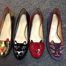 Charlotte Olympia Kitty Studs slipper 貓咪鞋 紫絨