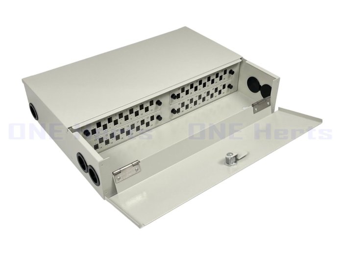 萬赫KC02-48C-DW 48芯壁掛光纖終端箱(雙開) 48路光纖盒 48口光纖箱 末端光纖收容箱 光纖收容盒