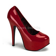 Shoes InStyle《五吋》美國品牌 BORDELLO 原廠正品漆皮厚底高跟包鞋 有大尺碼『紅色』