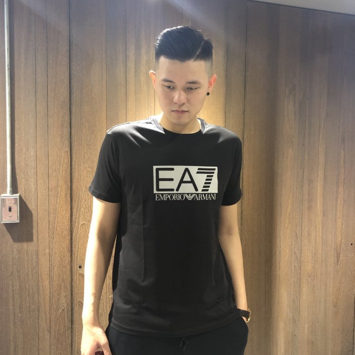 美國百分百【全新真品】Emporio Armani EA7 短袖 T恤 logo T-shirt 黑/深藍/白 K203