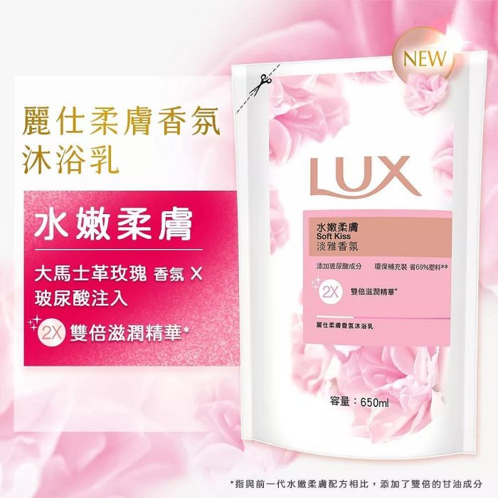 LUX 麗仕】香氛沐浴乳補充包650ml (水嫩柔膚/媚惑幽香／嫵媚迷香）