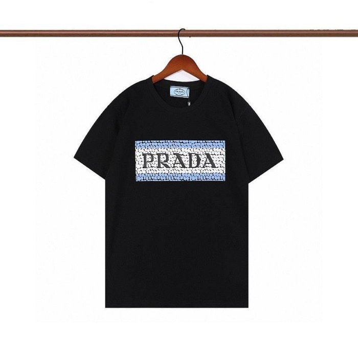 PRADA印字logo2022夏新款潮流男女純棉短袖侶t恤衫-水水精品衣櫥