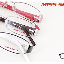 【My Eyes 瞳言瞳語】MISS SIXTY 鐵灰/粉紅/銀色方圓框型金屬眼鏡 複合式設計 簡單又青春 (427)