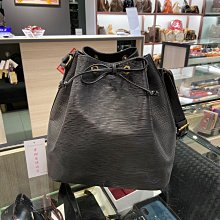 ⭐️ 香榭屋精品店 ⭐️ LV Louis Vuitton NOE 黑色EPI牛皮束口水桶包 肩背包 (Y1459)