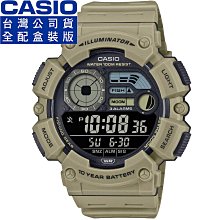 【柒號本舖】CASIO 卡西歐十年電力運動電子膠帶錶-棕色 / WS-1500H-5B (公司貨全配盒裝)