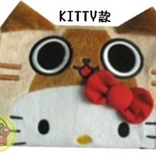 【JPGO日本購】日本進口 Hello Kitty*AIROU大臉絨布通帳套 KT#004 / AIROU#011