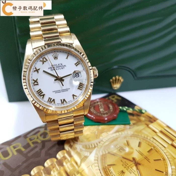 You-rolex__ Rolex__ 16238 原裝錶帶原裝證書手錶全直徑 36 毫米機械表自動 18K Go[橙子數碼配件]