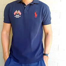 【RL男生館】【POLO  Ralph Lauren 老鷹印圖美國國旗大馬網眼POLO衫】【RL002F5】(XL)