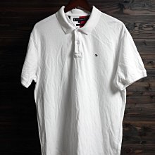 CA 美國品牌 TOMMY HILFIGER 白色 純棉 短袖polo衫 XL號 一元起標無底價Q300