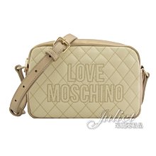 【茱麗葉精品】【全新精品 優惠中】MOSCHINO LOVE MOSCHINO 刺繡LOGO菱格紋相機包.白金 現貨