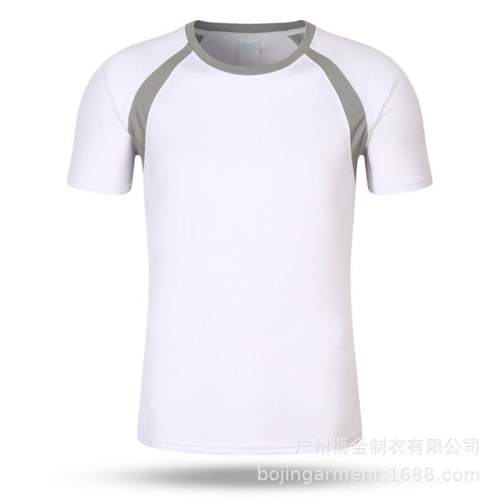 男女同款圓領短袖跑步透氣速干運動T恤logo印字活動文化衫團體服-正正男裝