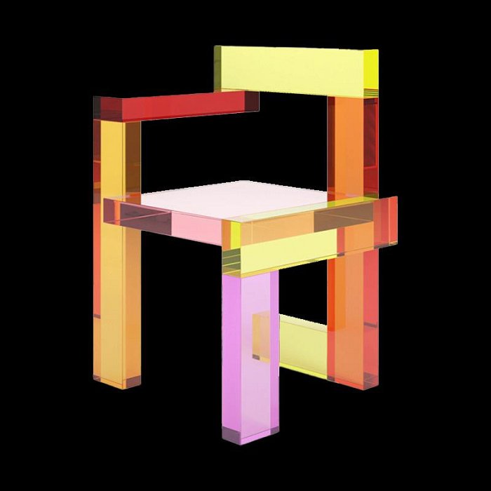5Cgo【宅神】客製化彩色炫彩亞克力椅子餐椅輕奢異形創意休閒椅設計師單人靠背椅透明拼色化妝凳子t717583605250