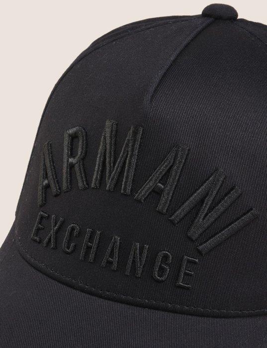 美國百分百【Armani Exchange】鴨舌帽 棒球帽 阿曼尼 AX 帽子 遮陽帽 男帽 老帽 浮雕凸字 C907