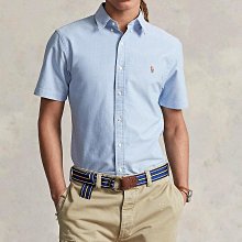 【RL男生館】【POLO Ralph Lauren小馬刺繡牛津布修身版短袖襯衫】☆【RL004E6】(M)