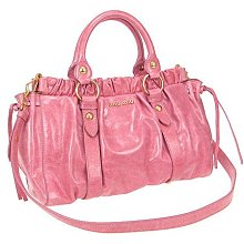 Miu Miu RT0383 Vitello Lux East West Tote 小牛皮肩背包 Rose 玫瑰紅