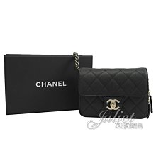 【茱麗葉精品】預購商品 CHANEL AS3002 經典雙C菱格魚子醬牛皮斜背翻蓋銀鍊包.黑/金