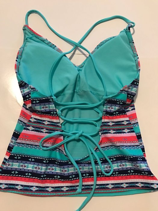 【天普小棧】]HOLLISTER HCO Ruffled Tankini Top荷葉飾邊坦基尼泳裝上衣S號