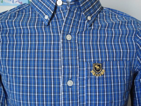 【天普小棧】abercrombie&fitch boulder brook shirt長袖格紋襯衫KIDS XL號