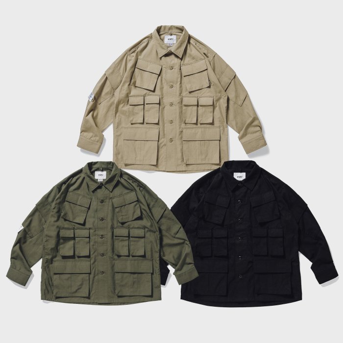 現貨☆HAru☆ WTAPS 20AW MODULAR LS COTTON RIPSTOP 三色八袋長袖襯衫