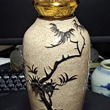 清代  哥釉鐵花 瓶