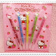 ♥小花花 日本精品♥Hello Kitty  多色側坐全身立體造型5入螢光筆組60210005