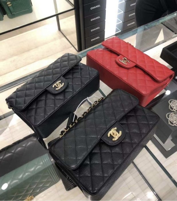 【COCO 精品專賣】Chanel A01113 香奈兒包 23 cm Flap Coco包 荔枝紋 黑金