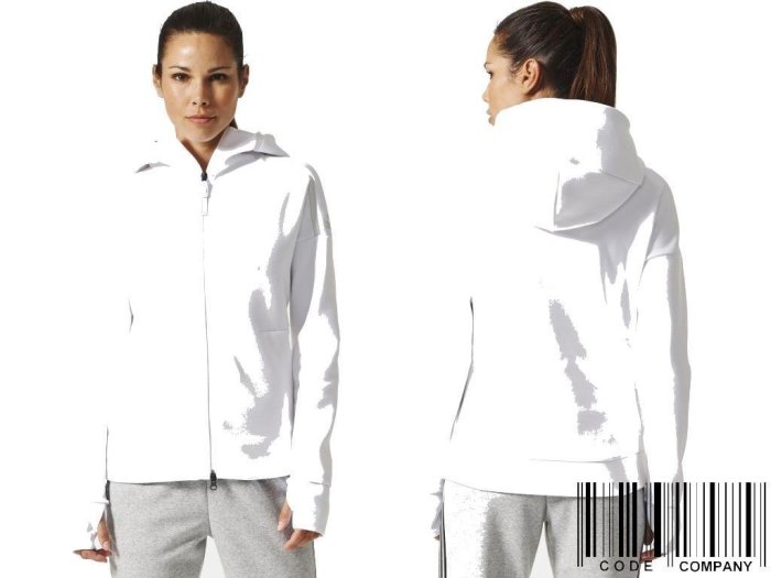 =CodE= ADIDAS ZNE HOODIE 2.0 棉質連帽外套(白) CE4122 Z.N.E. HOODY 女