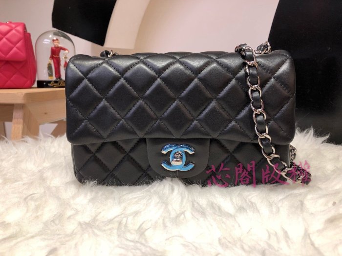 ※芯閣名牌精品店※ CHANEL A69900 Ｍini COCO 20cm 黑色羊皮銀釦 香奈兒 專櫃缺貨 全新代購