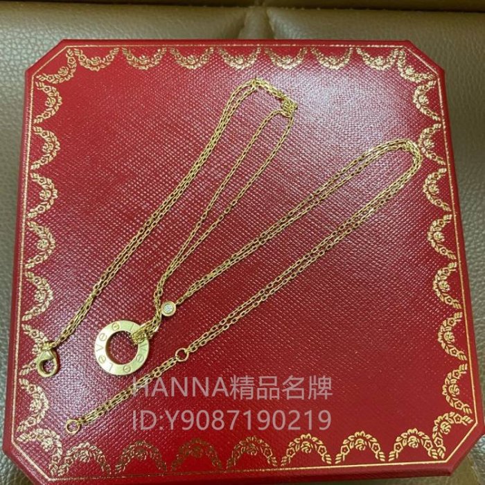 HANNA精品Cartier 卡地亞 LOVE 圓環 項鏈 18K玫瑰金 生日禮物 送禮 母親節禮物