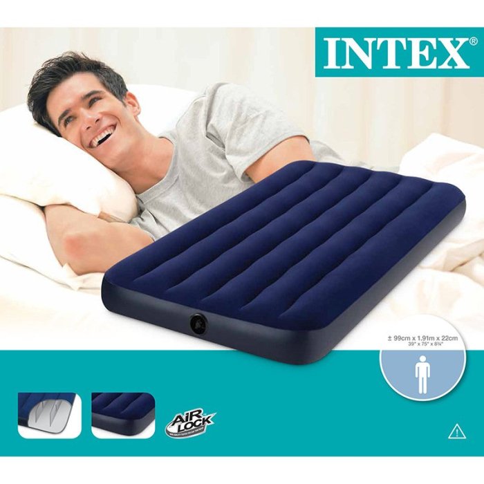 INTEX64757 99單人充氣床家用線拉式充氣床墊野營帳篷床戶外墊