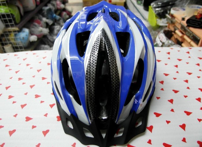 ◎【全國】自行車、腳踏車輕量安全帽 // 白藍《台灣製、一體成型》免運費