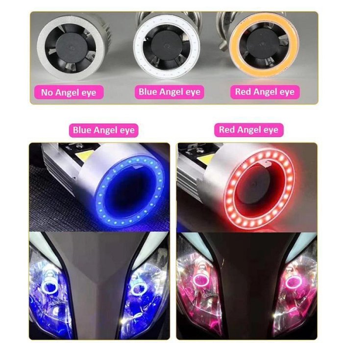 台灣現貨【來購】Motoled 天使光圈 超亮 H4 LED 大燈 車燈 風扇款 H4 HS1 直上型頭燈 前置風扇