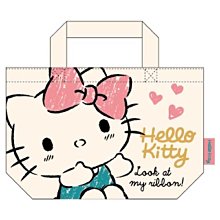 4165本通 板橋店 Hello Kitty 凱蒂貓 繪圖故事 棉麻胚布手提袋/帆布袋/托特提袋