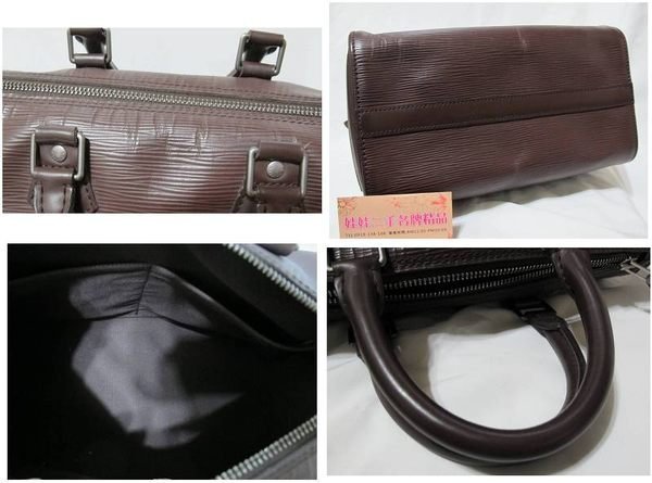 ♥♥娃娃二手名牌精品♥♥LV-咖啡色 EPI 水波紋 SPEEDY 25公分 M5903D~特價16800