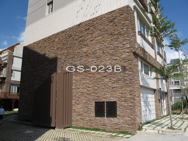 【葛瑞士精緻文化石】GS-023B 土黃 仿原住民石板屋層砌型文化石 基座文化石 文化石擋土牆 景觀文化石 文化石電視牆