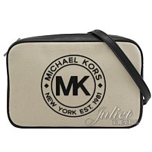 【茱麗葉精品】全新精品 MICHAEL KORS 專櫃商品 FULTON SPORT 復古徽章斜背方包.白/黑 現貨