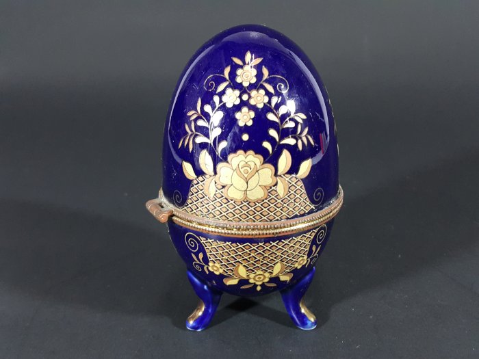 [銀九藝] 早期 藍釉 陶瓷珠寶盒 (suii)