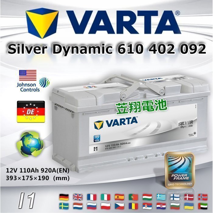 Varta I1 Silver Dynamic 610 402 092 Autobatterie 110Ah