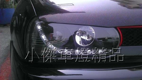 ☆小傑車燈家族☆全新超級亮外銷高品質golf-93-97 golf 3 golf3代 黑框R8燈眉魚眼大燈