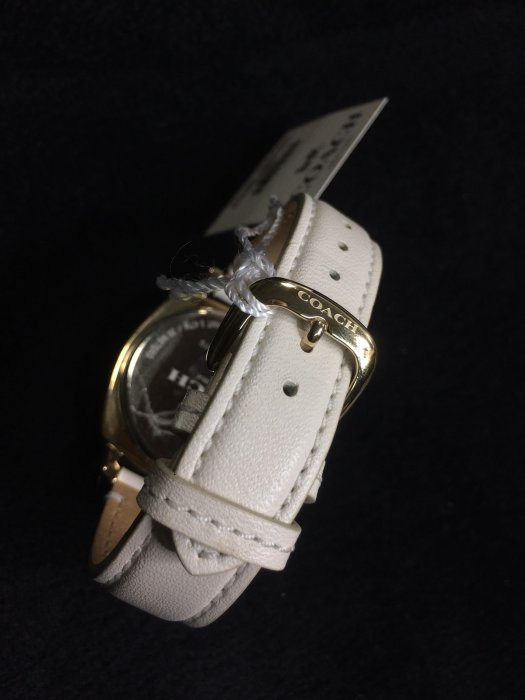 【小川堂】Coach 典雅時尚三眼腕錶 白 手錶 女錶 施華洛世奇水晶66顆