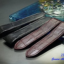 【時間探索】進口純正鱷魚皮-卡地亞 Cartier Santos 100 山度士 代用進口高級錶帶 23mm