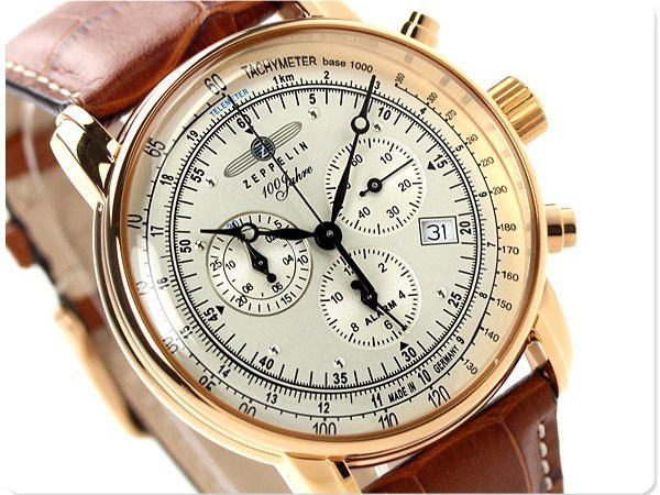 ZEPPELIN 齊柏林飛船 手錶 100週年 42mm 德國 飛行錶 航空錶 7680-5