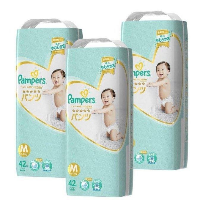 美兒小舖COSTCO好市多線上代購～日本製 幫寶適 一級幫 拉拉褲 M號 126片(42片x3包)x2箱