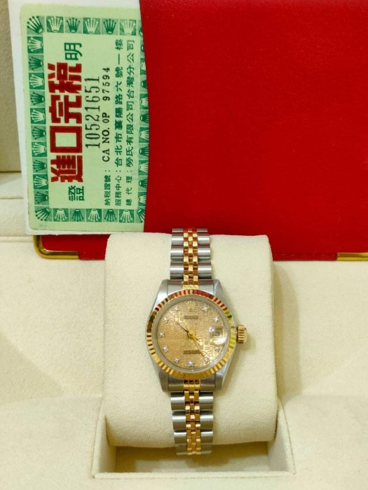 鑫泰典精品 勞力士ROLEX 69173 盒單齊全 十鑽 電腦紀念面盤 9.9成新無傷 瑞士錶 女錶 特價中（已售出）