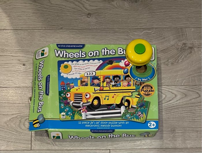 公車上的輪子兒歌拼圖 Wheels On The Bus 兒童趣味學習童謠 大拼圖 2歲 幼兒拼圖 手腦併用 啟蒙玩具教材
