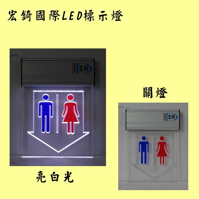 男廁 女廁 使用中 LED標示燈 壓克力 雕刻 標示牌 廁所標誌 化妝室 洗手間 門牌 自備感應器或手動開關 推薦