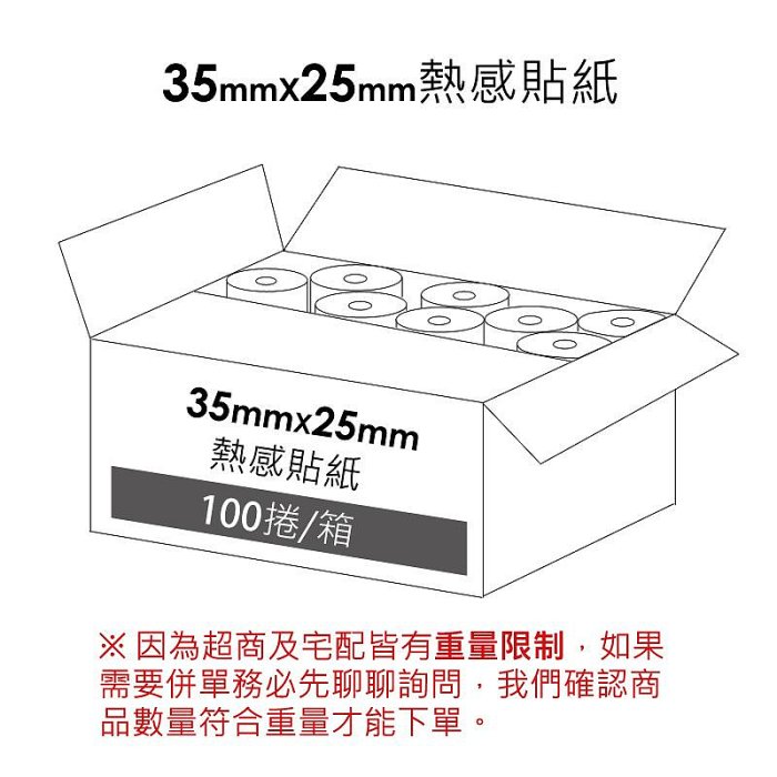 【新光紙業】熱感貼紙 35x25 1000張 100捲一箱$2700 飲料杯貼紙 感熱貼紙 標籤貼紙 35*25